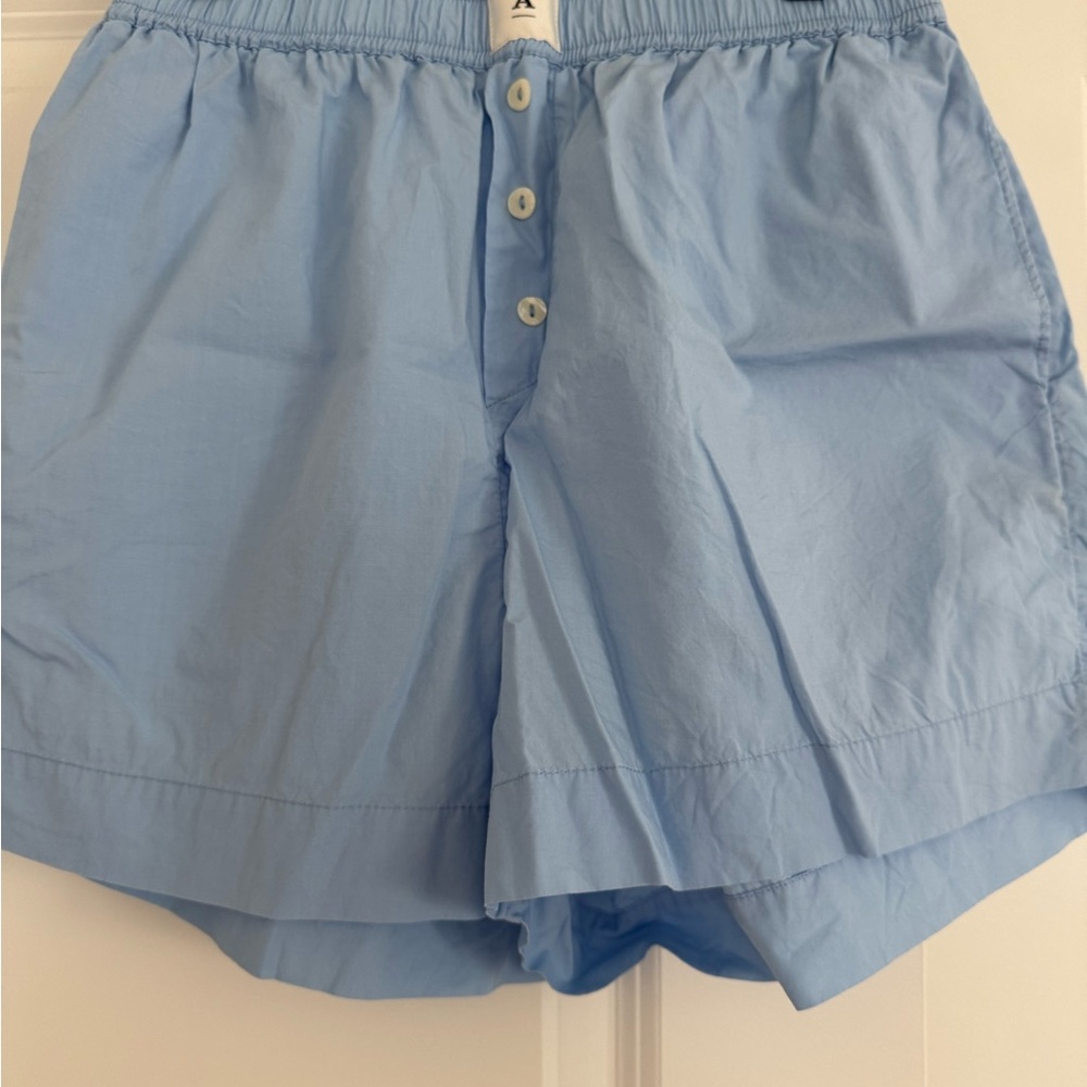 Anthropologie Sky Blue High Waist Boxer Shorts